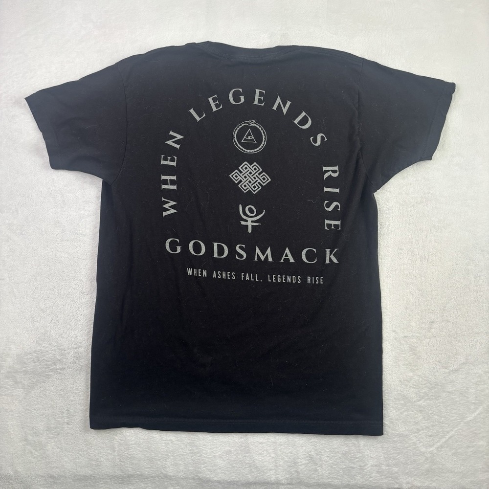 Godsmack When Legeneds Rise Black Short Sleeve Graphic Shirt Men's Large